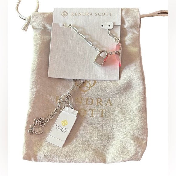 Kendra Scott Jess Small Lock Silver Necklace NWT - Picture 1 of 3